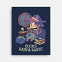 Books Rain And Magic-None-Stretched-Canvas-Geekydog