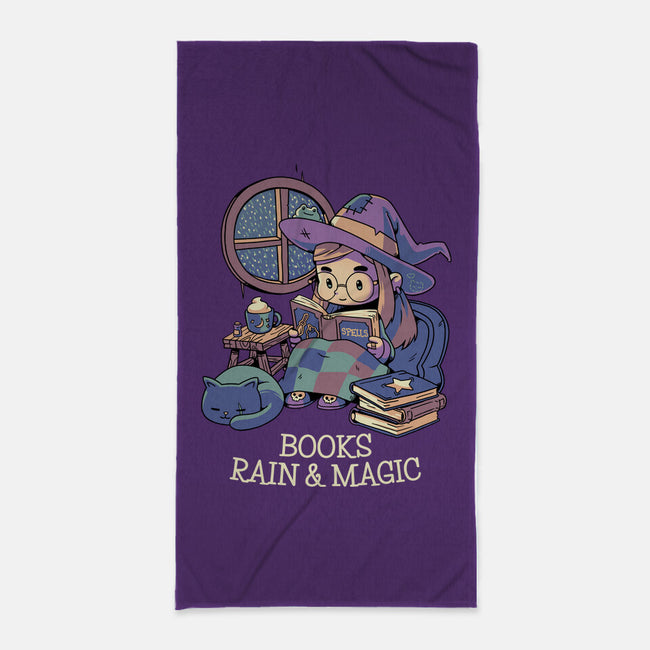 Books Rain And Magic-None-Beach-Towel-Geekydog