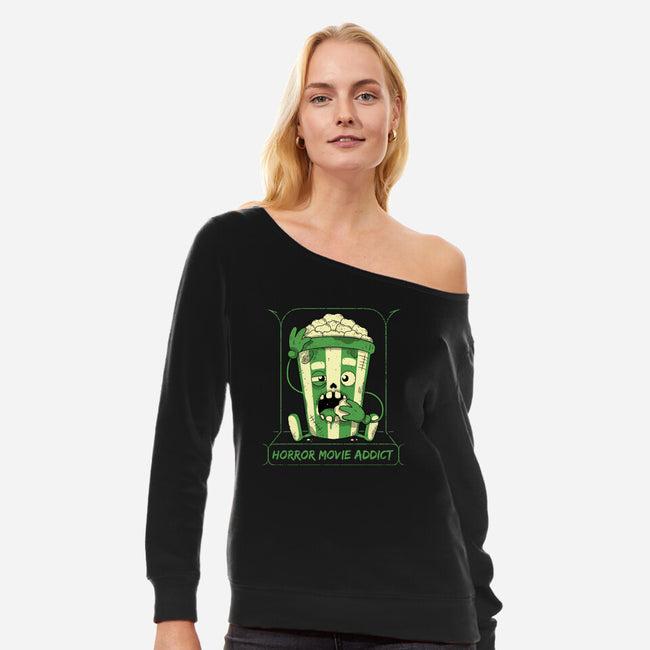 Horror Movie Addict-Womens-Off Shoulder-Sweatshirt-danielmorris1993