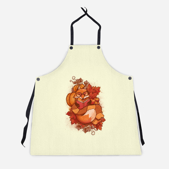 Autumn Reader-Unisex-Kitchen-Apron-ricolaa