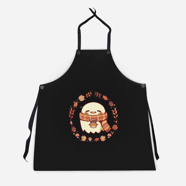 Ghostly Fall Vibes-Unisex-Kitchen-Apron-TechraNova