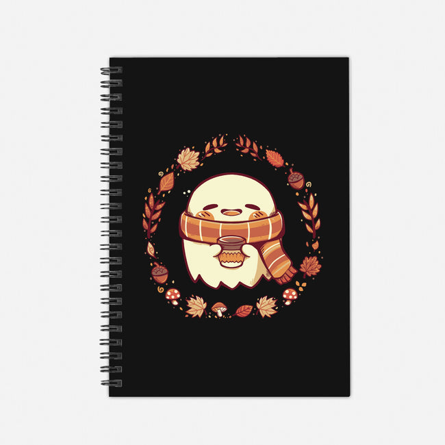 Ghostly Fall Vibes-None-Dot Grid-Notebook-TechraNova