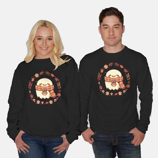 Ghostly Fall Vibes-Unisex-Crew Neck-Sweatshirt-TechraNova