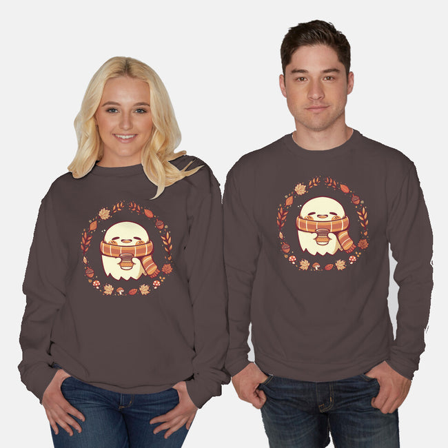 Ghostly Fall Vibes-Unisex-Crew Neck-Sweatshirt-TechraNova