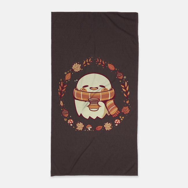 Ghostly Fall Vibes-None-Beach-Towel-TechraNova