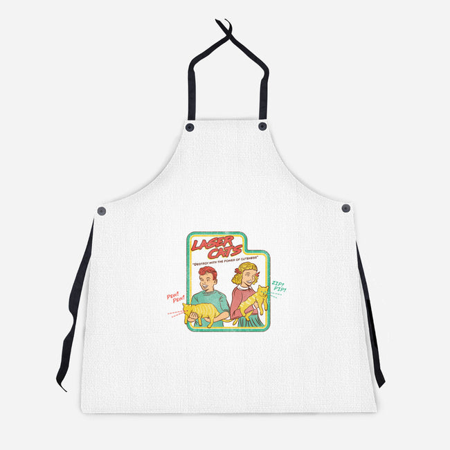 Laser Cats Destroy-Unisex-Kitchen-Apron-hbdesign