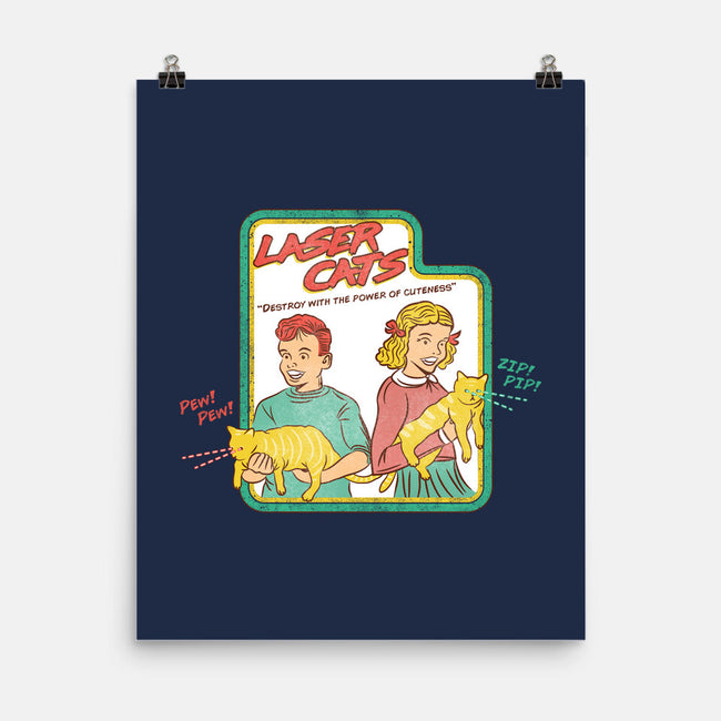 Laser Cats Destroy-None-Matte-Poster-hbdesign