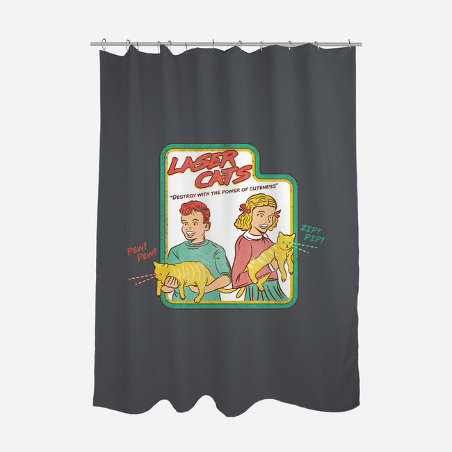 Laser Cats Destroy-None-Polyester-Shower Curtain-hbdesign