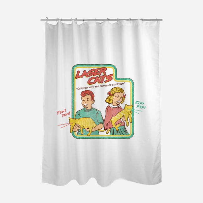 Laser Cats Destroy-None-Polyester-Shower Curtain-hbdesign