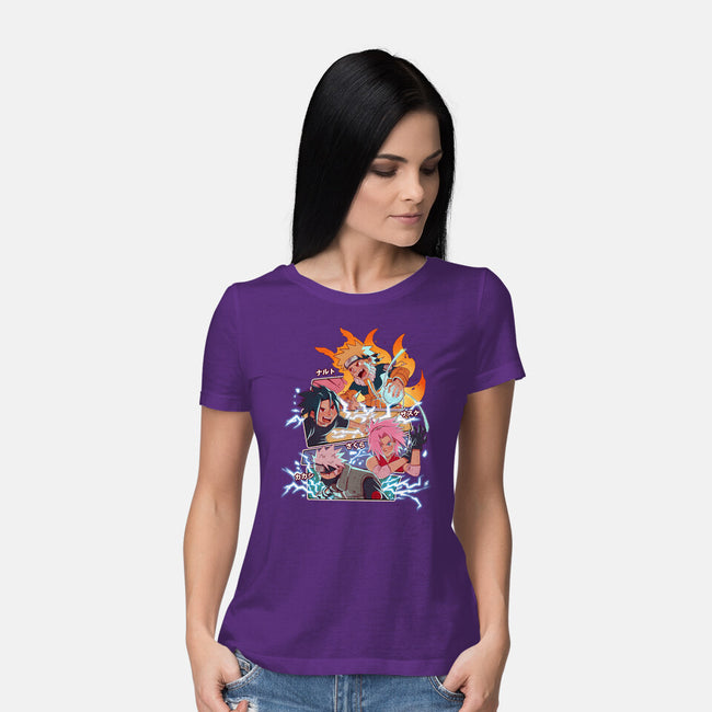 Naruto Battle-Womens-Basic-Tee-jacnicolauart