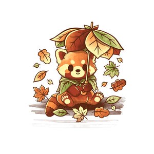 Red Panda Leaf Umbrella