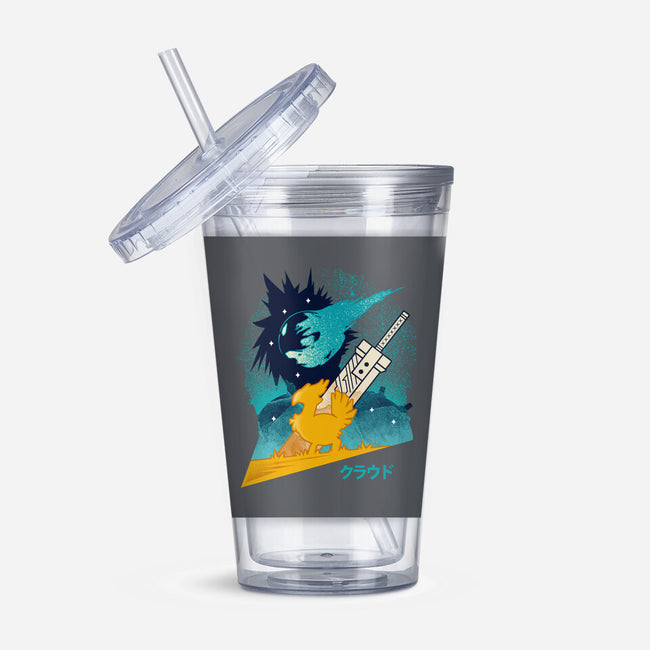 Cloud And Chocobo-None-Acrylic Tumbler-Drinkware-Logozaste