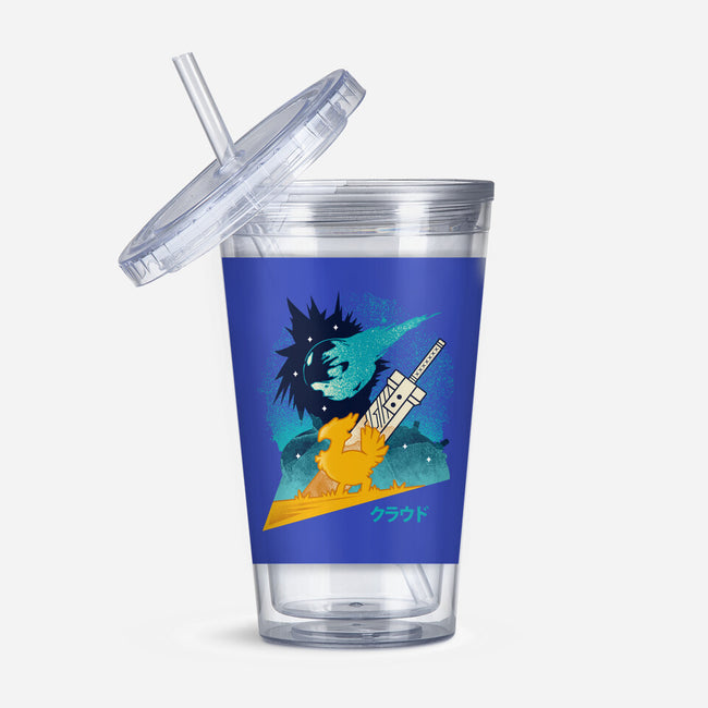 Cloud And Chocobo-None-Acrylic Tumbler-Drinkware-Logozaste