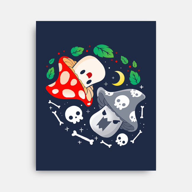 Dead Alive Mushrooms-None-Stretched-Canvas-Vallina84