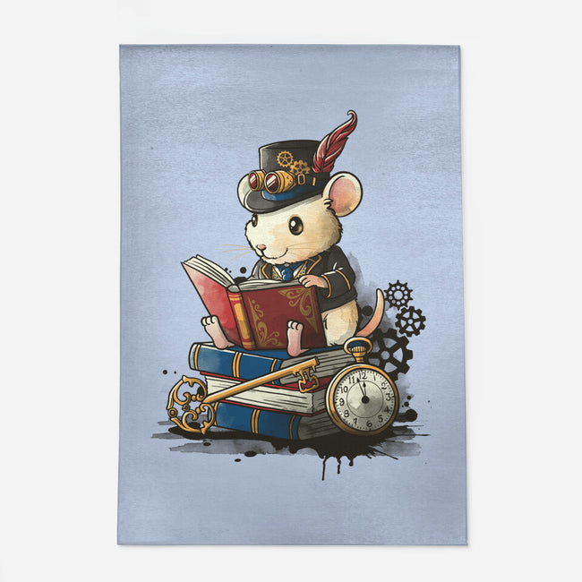 Steampunk Mouse Reader-None-Indoor-Rug-NemiMakeit