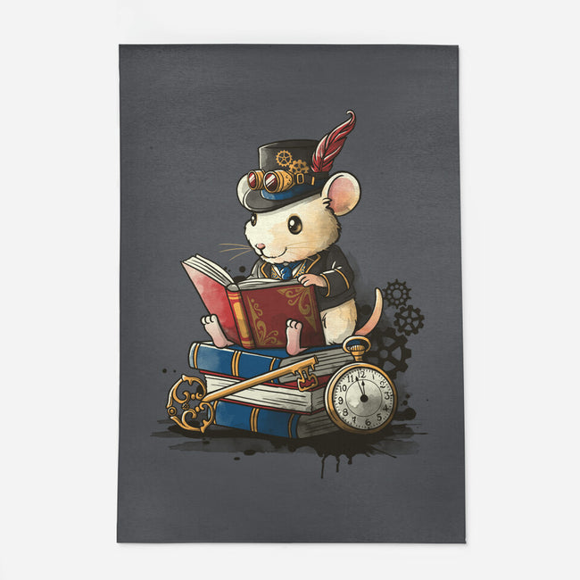 Steampunk Mouse Reader-None-Indoor-Rug-NemiMakeit