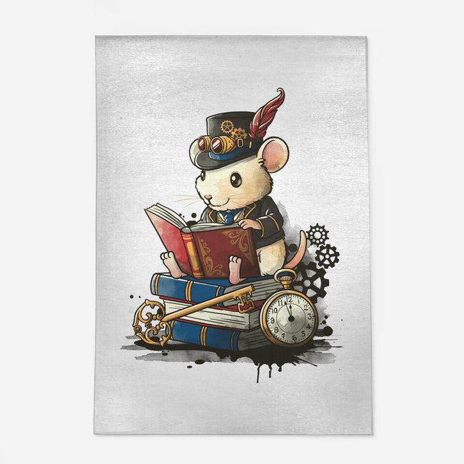 Steampunk Mouse Reader-None-Indoor-Rug-NemiMakeit