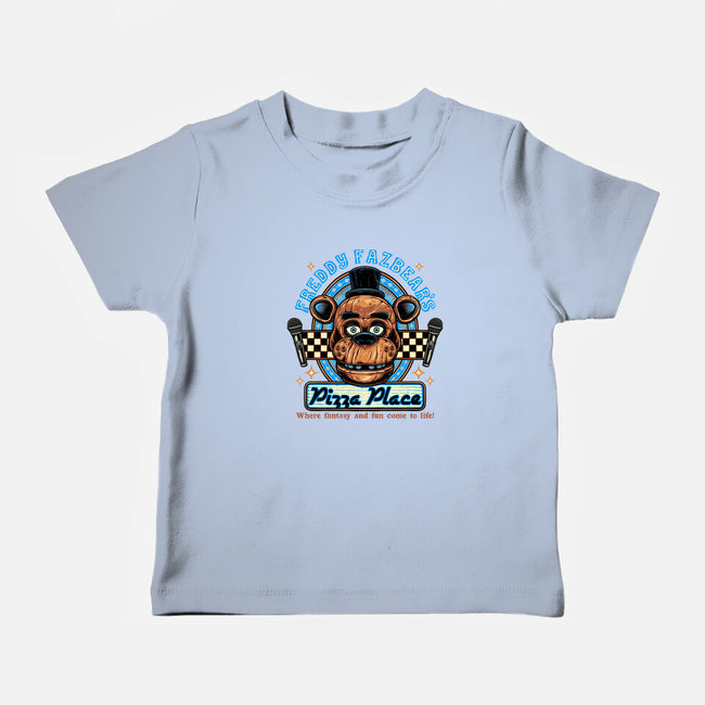 Freddy’s Pizza Place-Baby-Basic-Tee-momma_gorilla