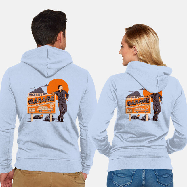 Michael's Garage-Unisex-Zip-Up-Sweatshirt-Hafaell