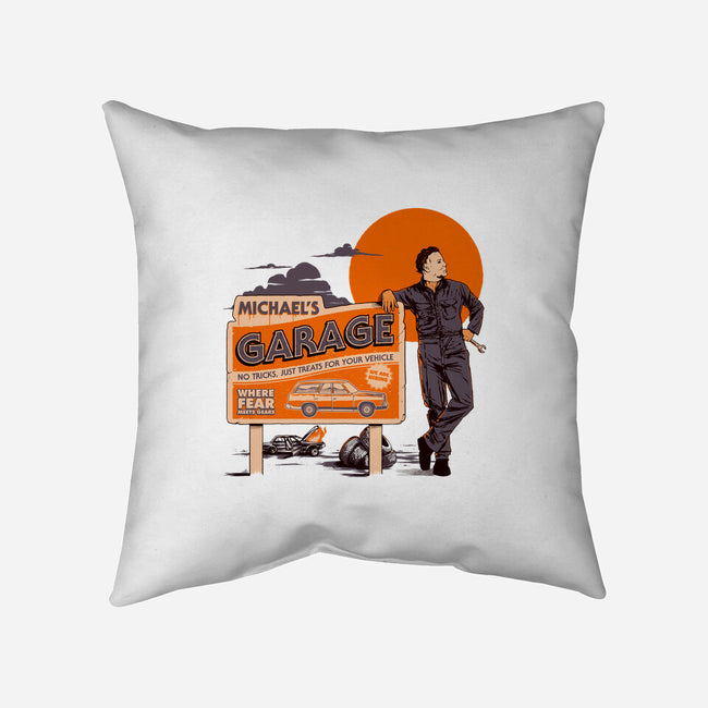 Michael's Garage-None-Removable Cover-Throw Pillow-Hafaell