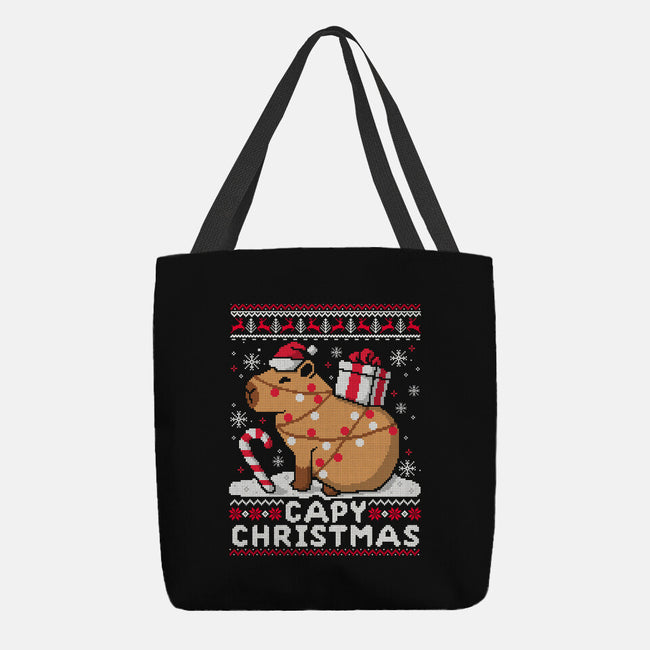 Capy Christmas-None-Basic Tote-Bag-NemiMakeit