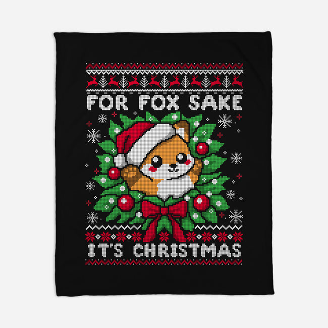 For Fox Sake It's Christmas-None-Fleece-Blanket-NemiMakeit