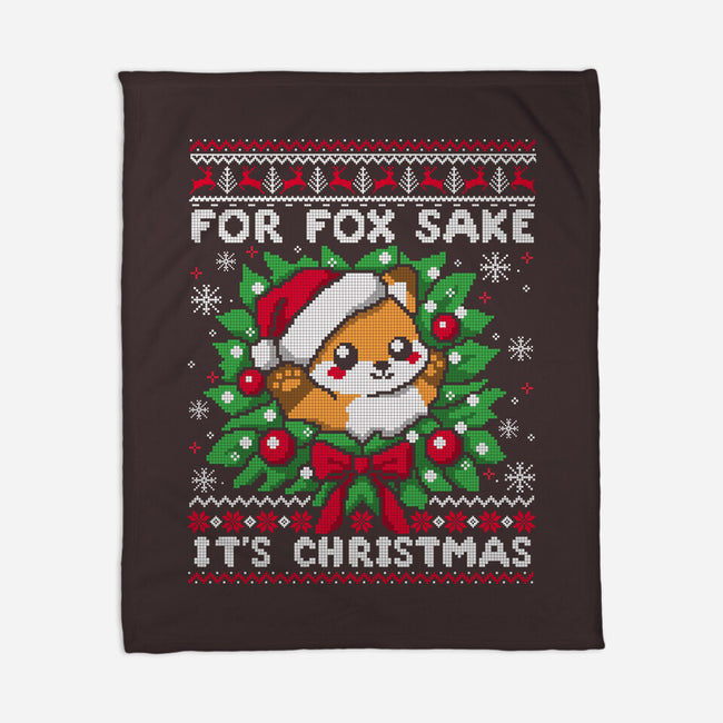 For Fox Sake It's Christmas-None-Fleece-Blanket-NemiMakeit