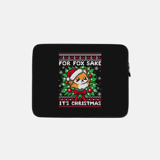 For Fox Sake It's Christmas-None-Zippered-Laptop Sleeve-NemiMakeit