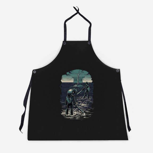 Link Vs Dark Link-Unisex-Kitchen-Apron-Diego Oliver