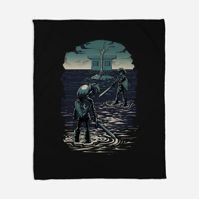 Link Vs Dark Link-None-Fleece-Blanket-Diego Oliver