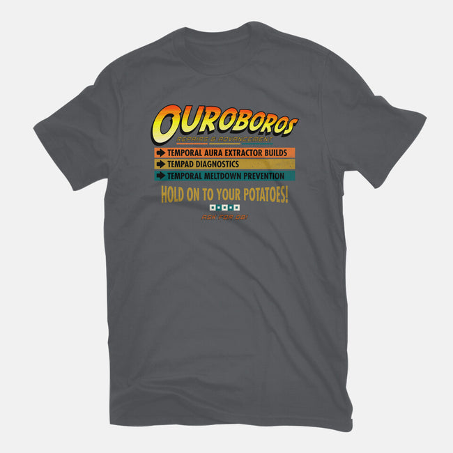 Ouroboros Repairs-Mens-Basic-Tee-rocketman_art