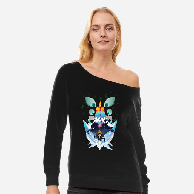 The Crown-Womens-Off Shoulder-Sweatshirt-SwensonaDesigns