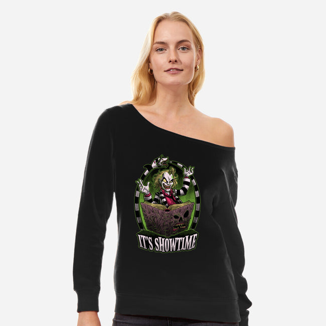 Necronomicon Beetle Show-Womens-Off Shoulder-Sweatshirt-Studio Mootant