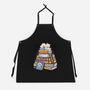 Cat Books Feline Library-Unisex-Kitchen-Apron-tobefonseca