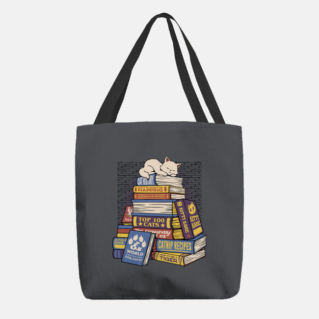 Cat Books Feline Library-None-Basic Tote-Bag-tobefonseca