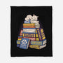 Cat Books Feline Library-None-Fleece-Blanket-tobefonseca