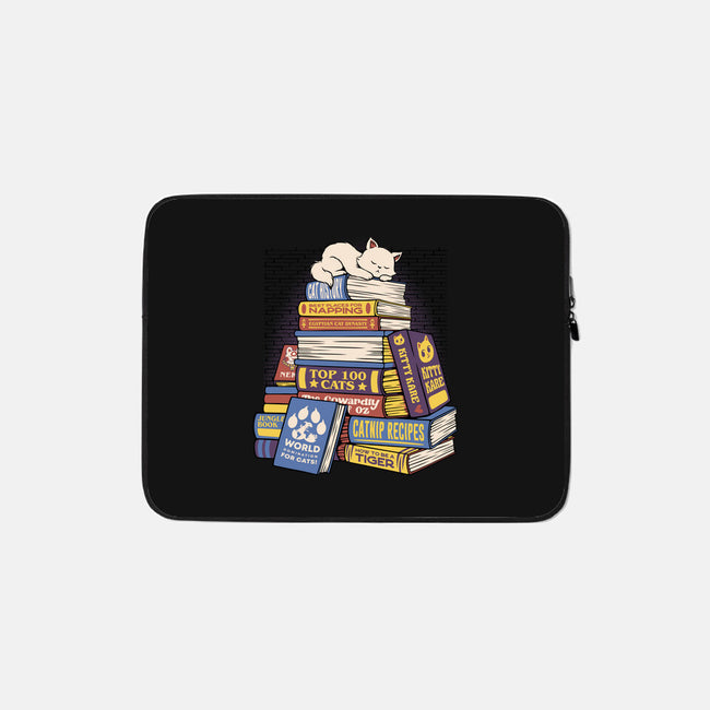 Cat Books Feline Library-None-Zippered-Laptop Sleeve-tobefonseca