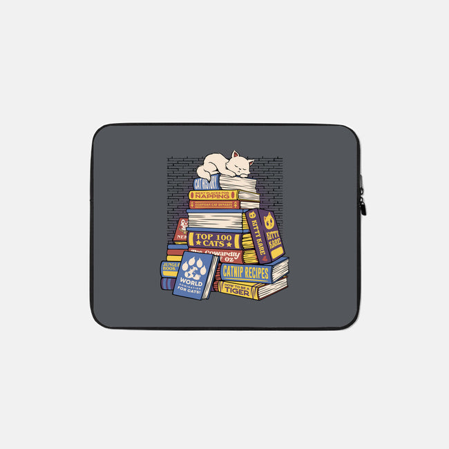 Cat Books Feline Library-None-Zippered-Laptop Sleeve-tobefonseca