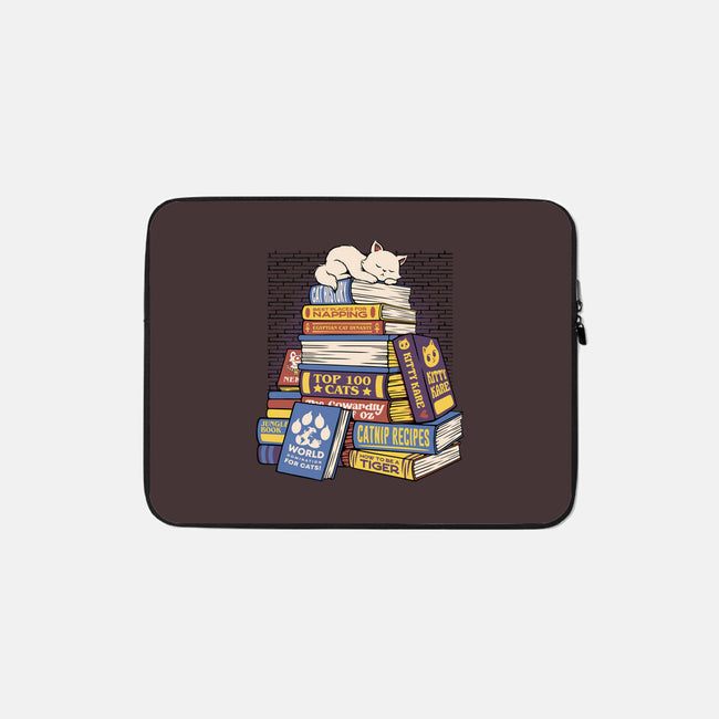 Cat Books Feline Library-None-Zippered-Laptop Sleeve-tobefonseca