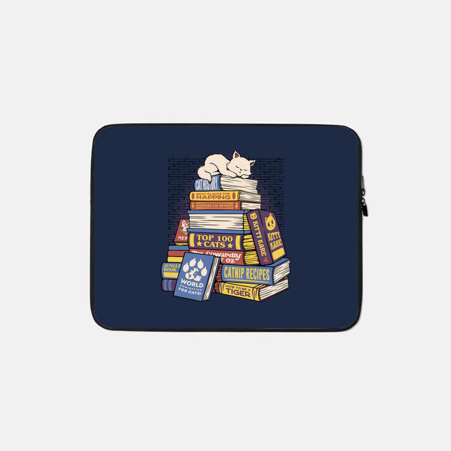 Cat Books Feline Library-None-Zippered-Laptop Sleeve-tobefonseca