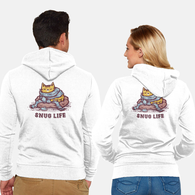 Living The Snug Life-Unisex-Zip-Up-Sweatshirt-kg07