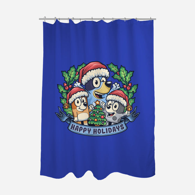 Bluey Holidays-None-Polyester-Shower Curtain-momma_gorilla