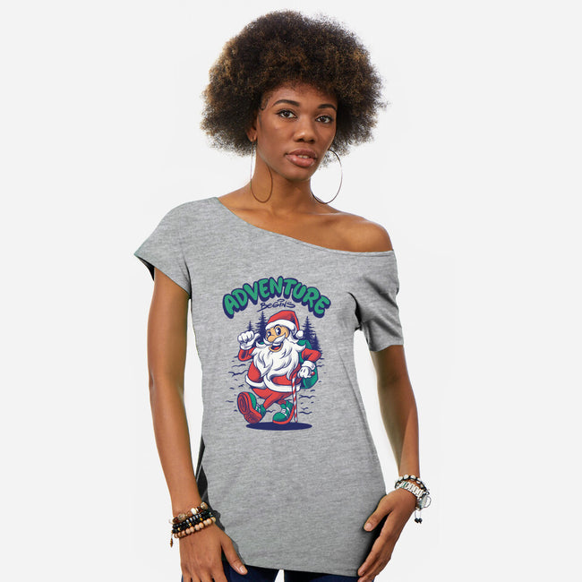 Adventure Begins-Womens-Off Shoulder-Tee-spoilerinc