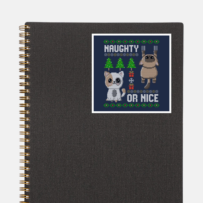 Naughty Or Nice Kittens-None-Glossy-Sticker-NMdesign