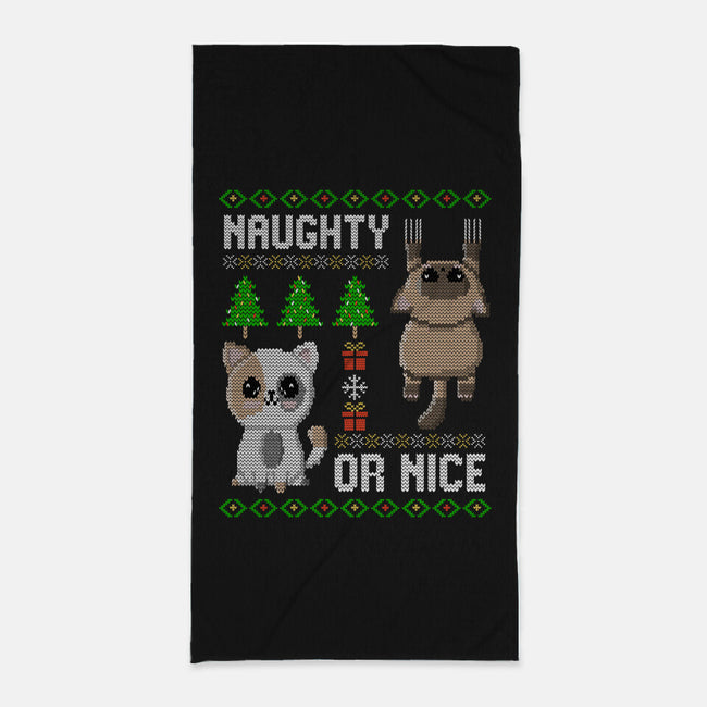 Naughty Or Nice Kittens-None-Beach-Towel-NMdesign