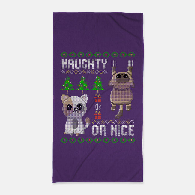 Naughty Or Nice Kittens-None-Beach-Towel-NMdesign