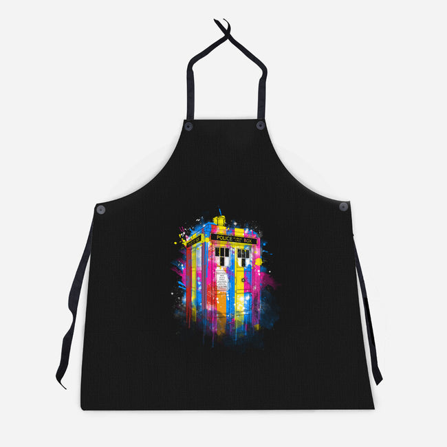 Rainbow Tardis-Unisex-Kitchen-Apron-kharmazero