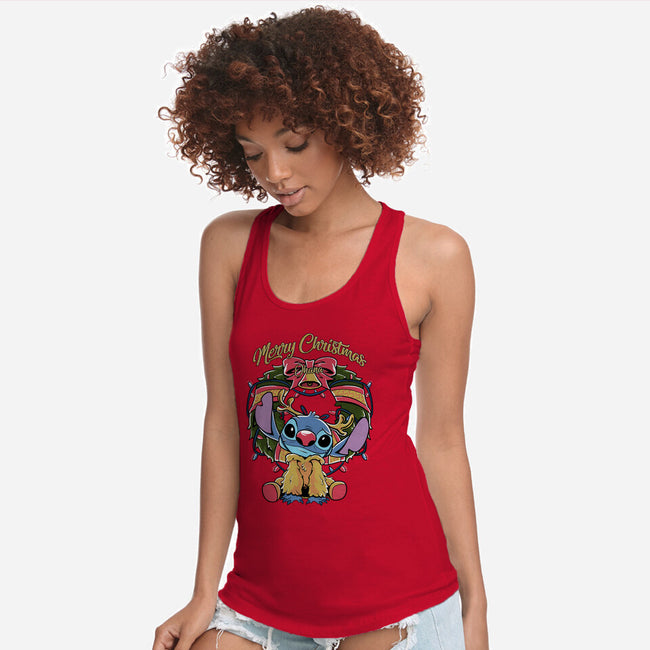 Stitch Christimas-Womens-Racerback-Tank-Nihon Bunka