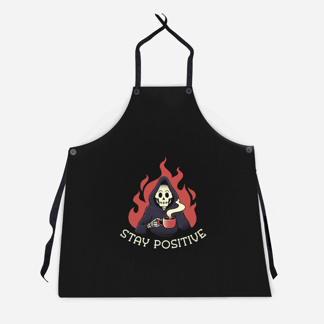 Death Drinking Coffee-Unisex-Kitchen-Apron-tobefonseca