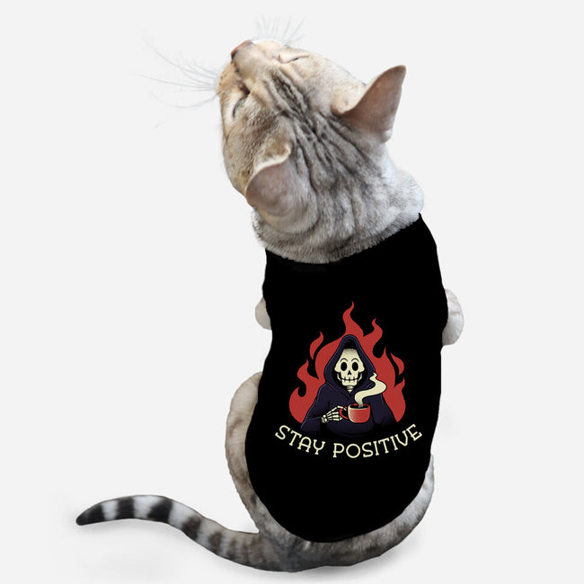 Death Drinking Coffee-Cat-Basic-Pet Tank-tobefonseca